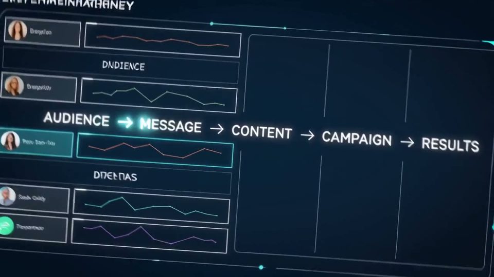 A campaign map from audience to message to results
