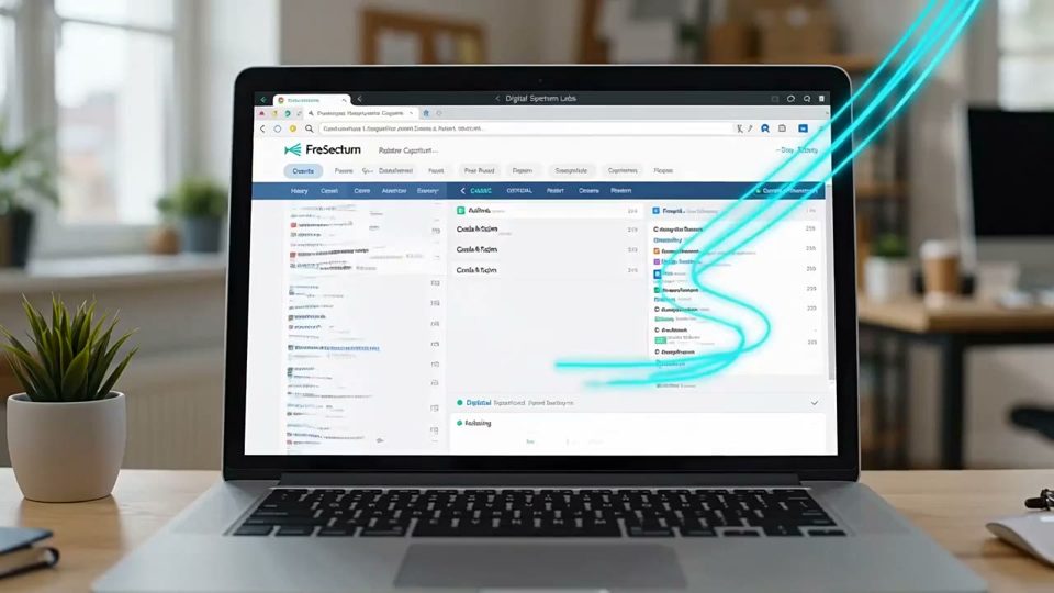 A laptop showing a website dashboard